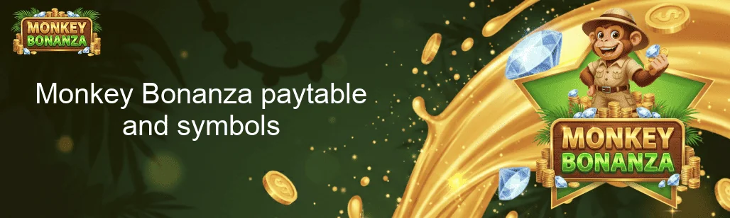 Monkey Bonanza paytable and symbols Monkey Bonanza paytable and symbols